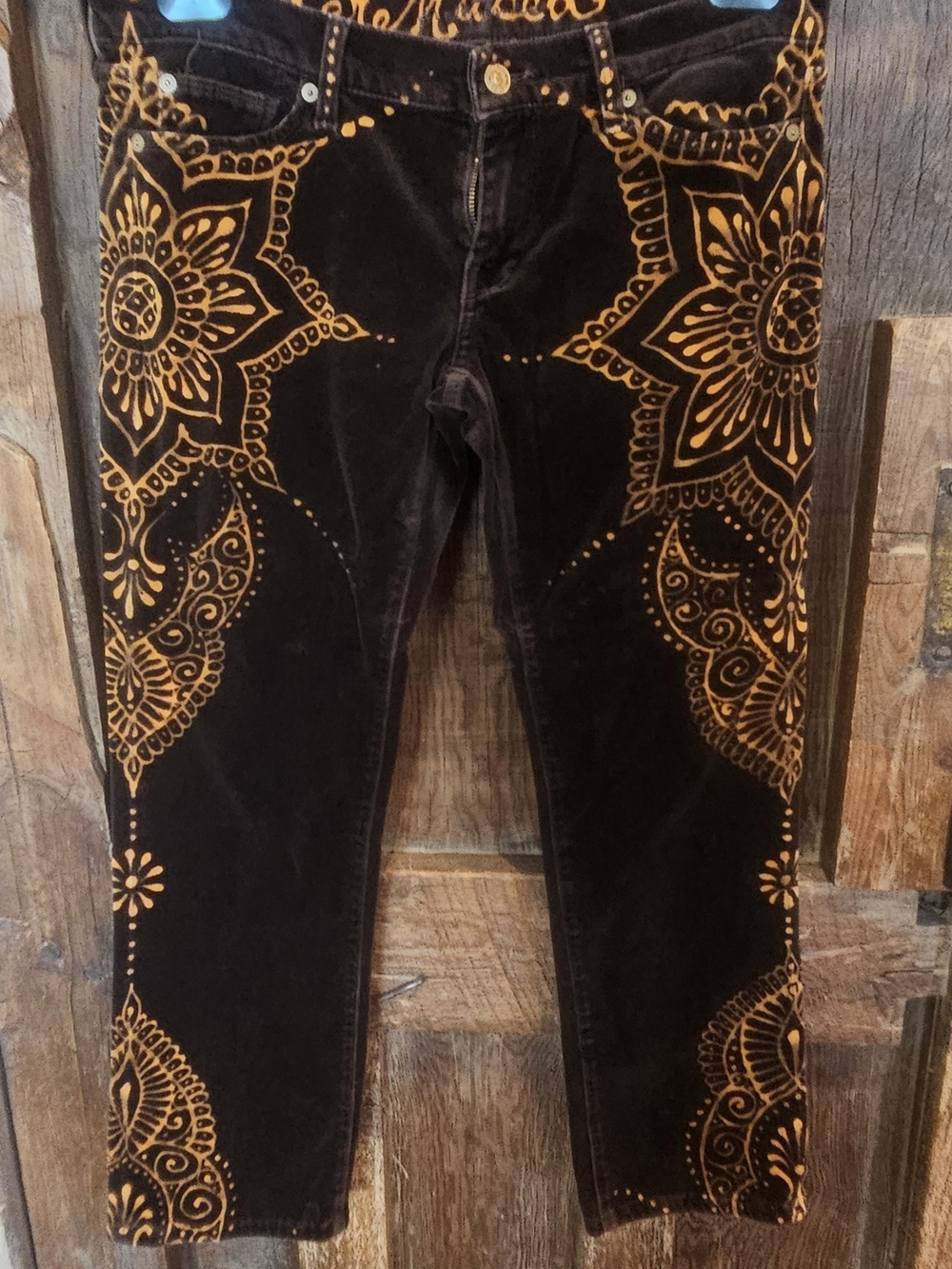 Rare Black & Gold Henna Print Women’s Jeans